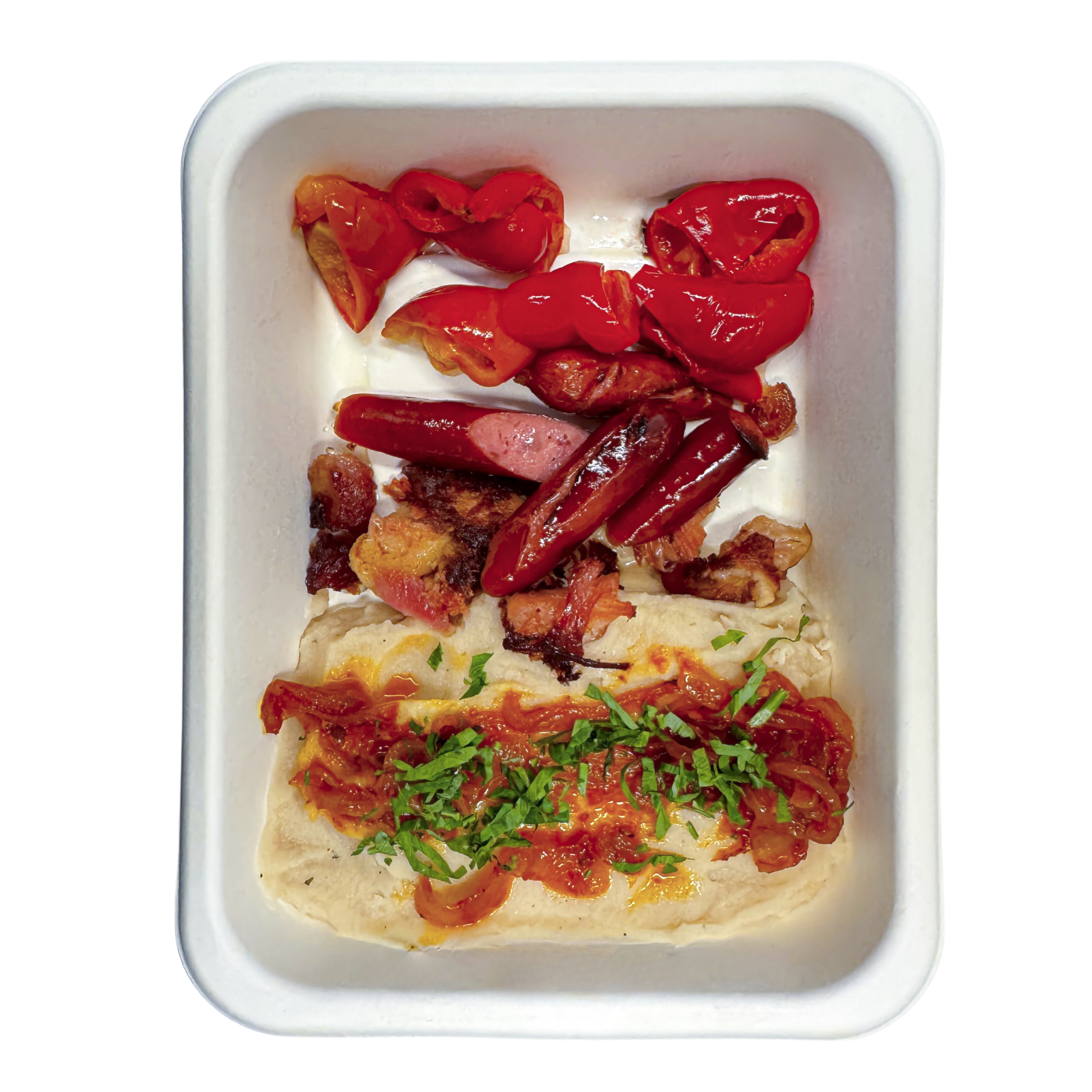 fasole bătută_cârnati_gogosari-2